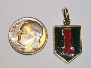 #64 Yellow Gold First Division With Enamel Pendant