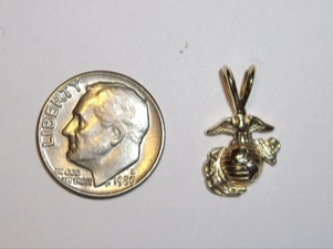 #77 Small Yellow Gold Marine Corps Pendant
