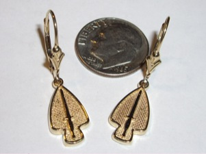 #47 Yellow Gold USA SOC Dangle Earrings