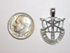 #15 Medium White Gold SF Crest Pendant