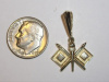 #76 Yellow Gold Signal Flag Pendant