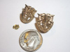 #33 Small Yellow Gold SF Crest Stud Earrings